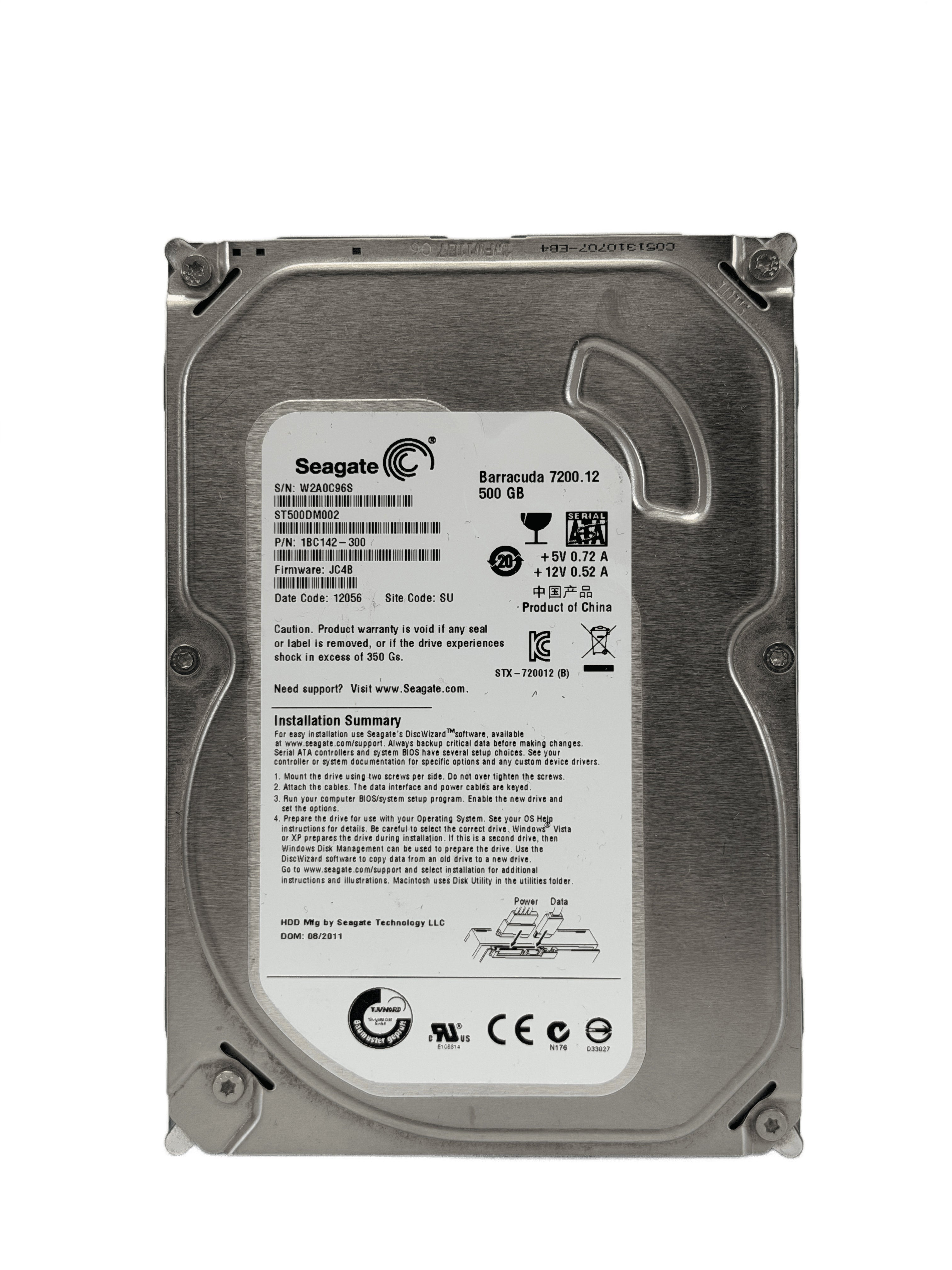 Seagate Barracuda 500GB 3.5" SATA Hard Drive — Used, Working — photo 1