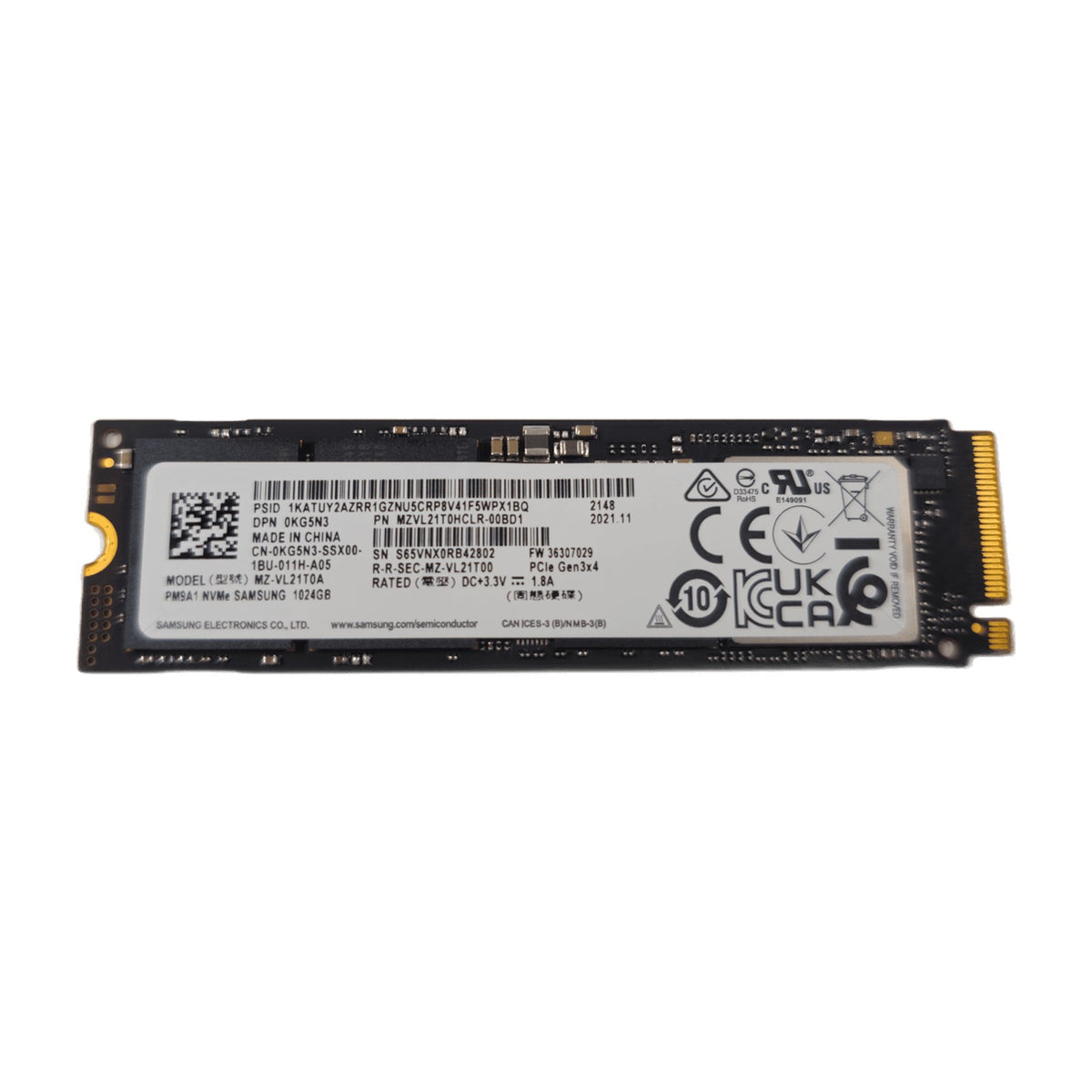 Samsung OEM 1TB NVMe M.2 2280 SSD (PCIe Gen3 x4) — Used, Working — photo 1