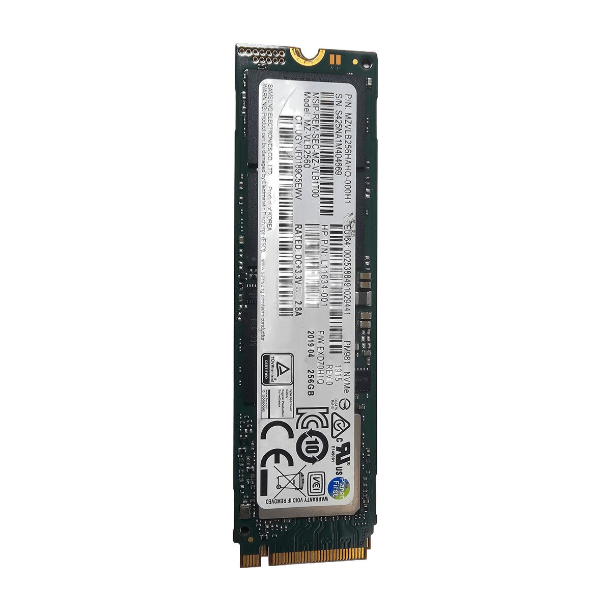 Samsung PM981 256GB M.2 PCIe Gen3x4 NVMe SSD — Used, Working — photo 1