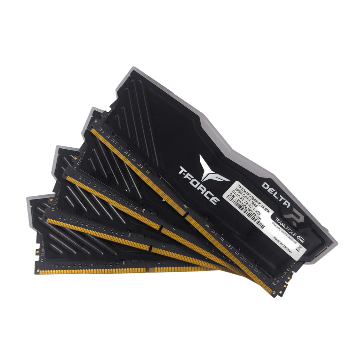 TEAMGROUP T-Force Delta RGB Black 64GB (4×16GB) DDR4-3600 CL18 Desktop RAM Kit — Used, Working — photo 1