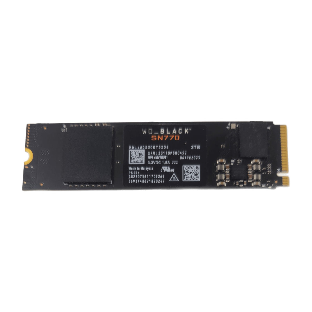 WD Black SN770 2TB NVMe M.2 2280 SSD (WDS200T3X0E, PCIe Gen4) — Used, Working — additional unit photo