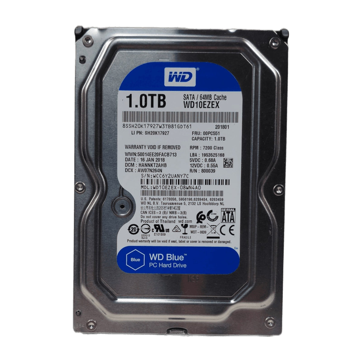 WD Blue 1TB 3.5" SATA Desktop Hard Drive — Used, Working — photo 1