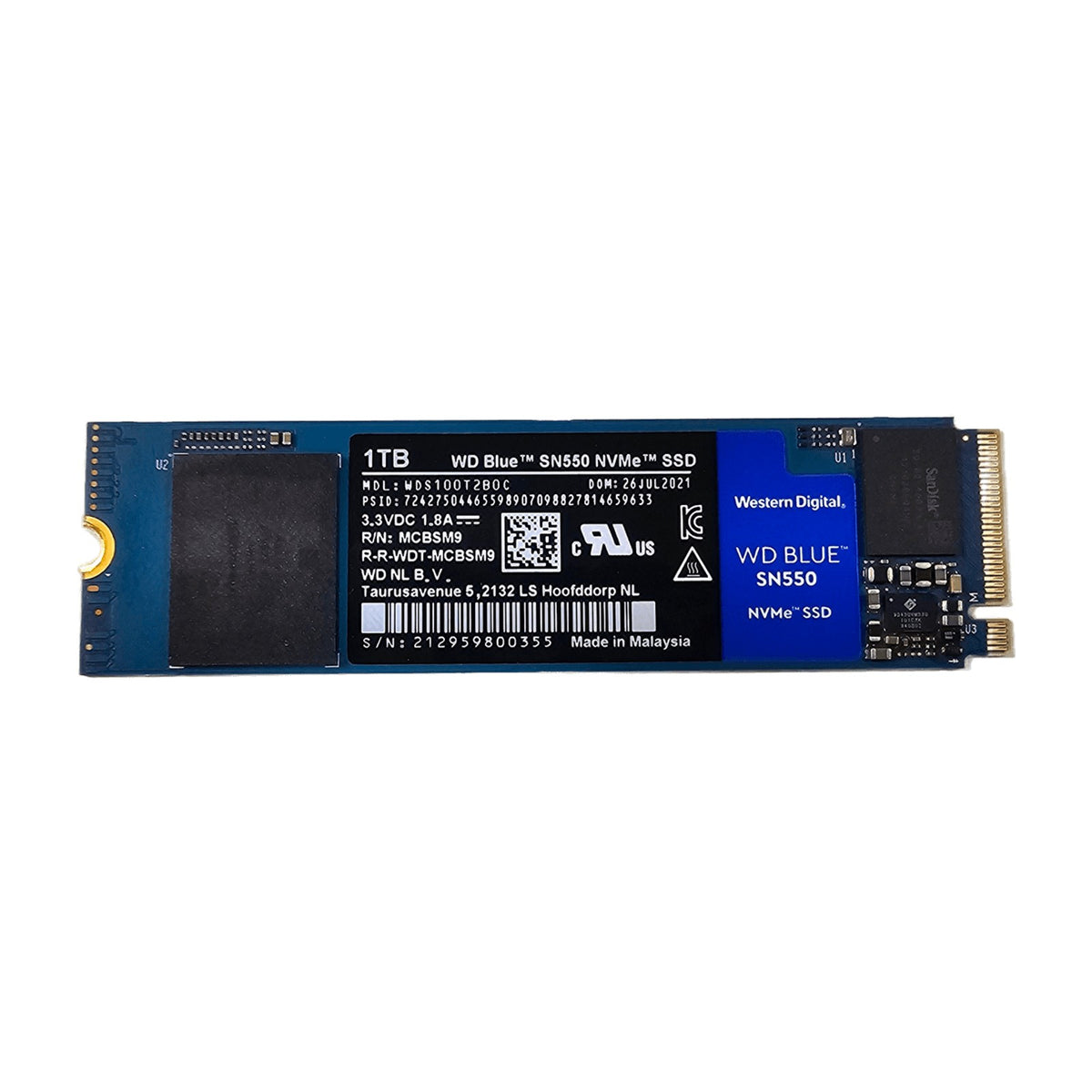 WD Blue SN550 1TB NVMe M.2 2280 SSD (WDS100T2B0C) — Used, Working — photo 1