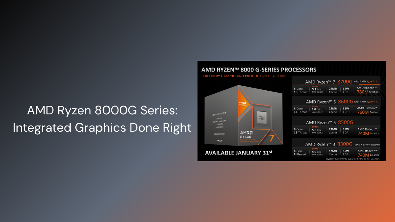 AMD Ryzen 8000G Series: Integrated Graphics Done Right