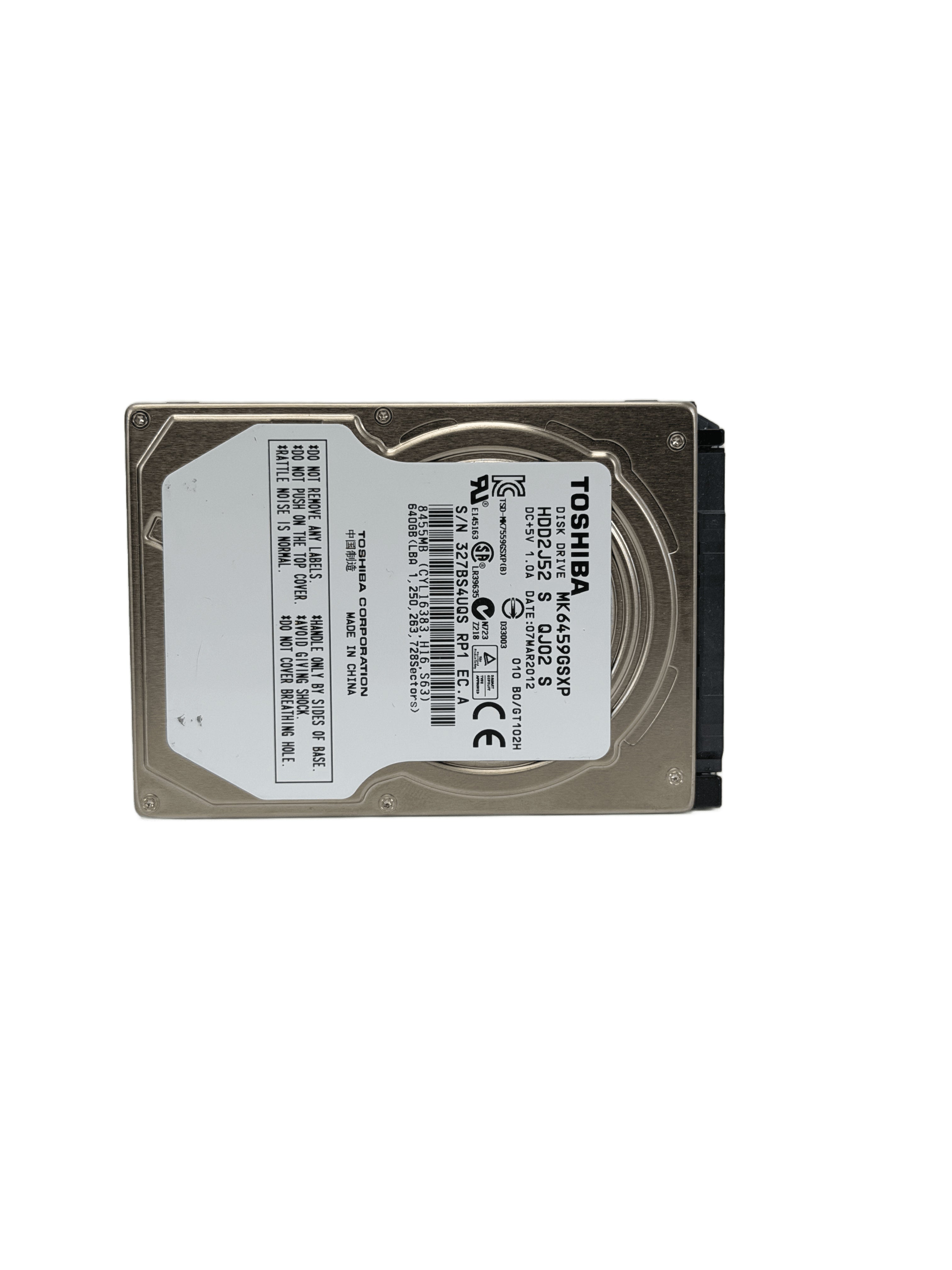 Toshiba 640GB Hard Drive — Untested — photo 1