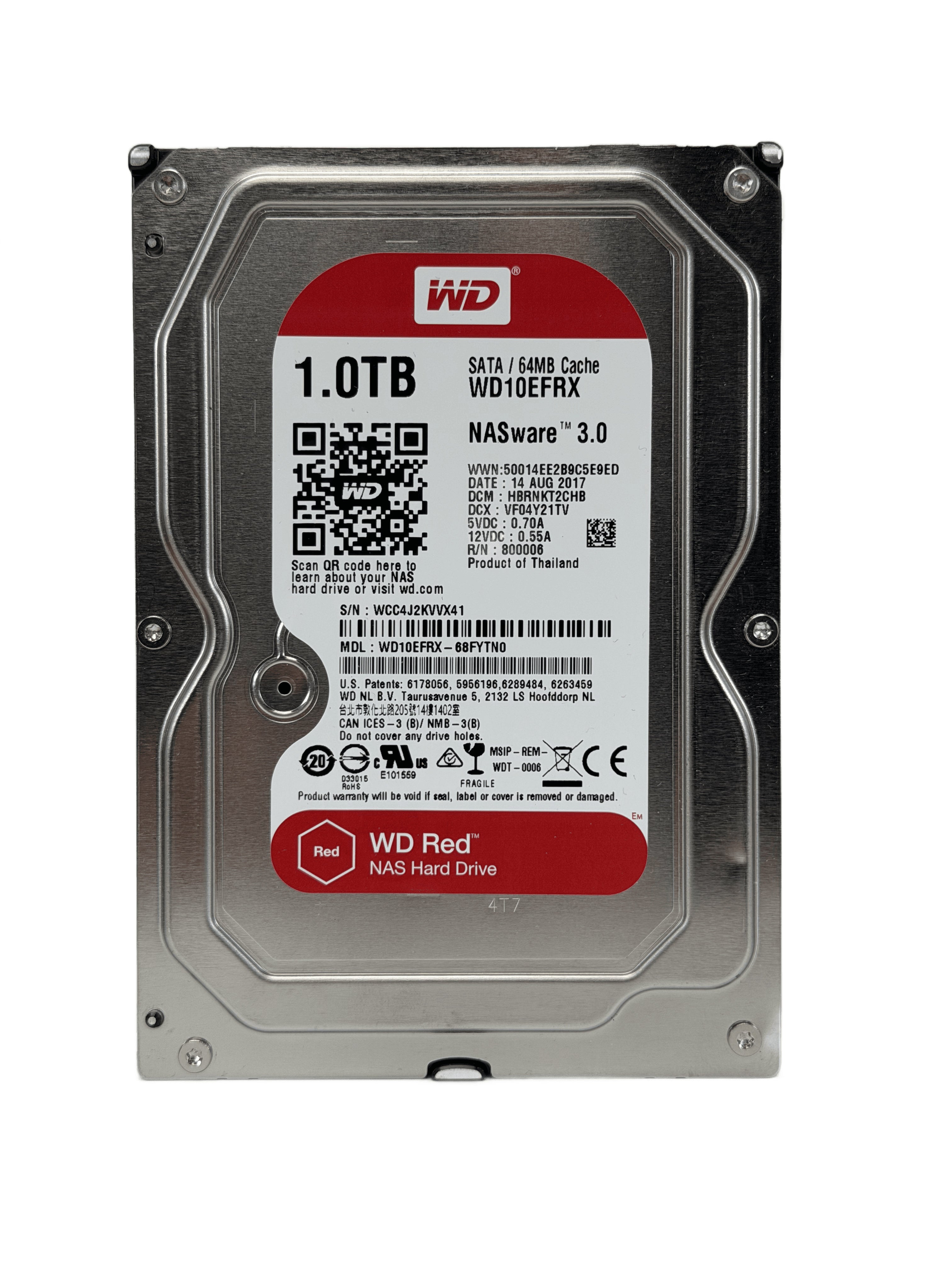 WD Red 1TB 3.5" SATA NAS Hard Drive — Used, Working — photo 1