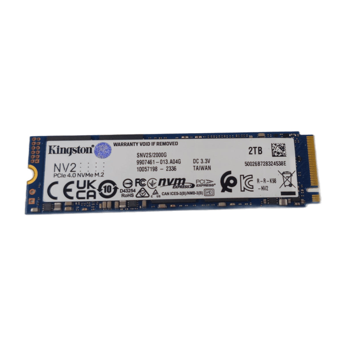 Kingston NV2 2TB NVMe M.2 2280 SSD (SNV2S/2000G, PCIe 4.0) — Used, Working — photo 1