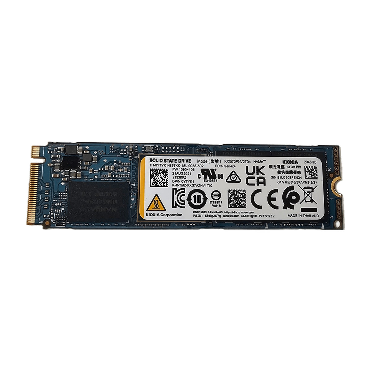 Kioxia XG7 Series 2TB NVMe M.2 2280 SSD (PCIe Gen4 x4) — Used, Working — photo 3