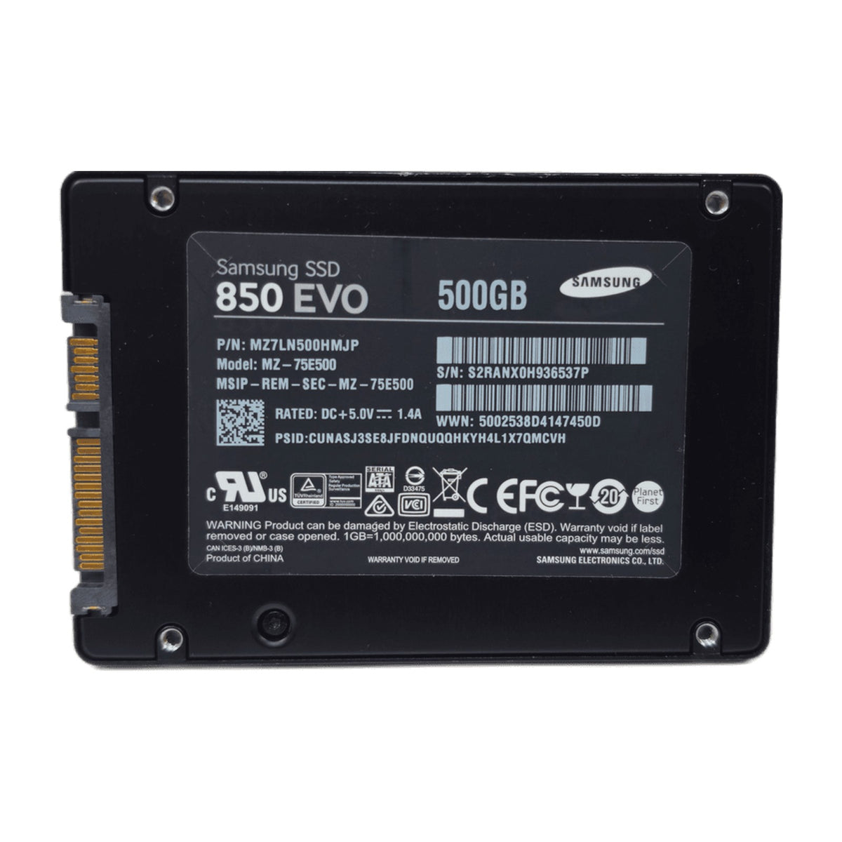 Samsung 850 EVO 500GB 2.5" SATA III SSD (MZ-75E500) — Used, Working — photo 1
