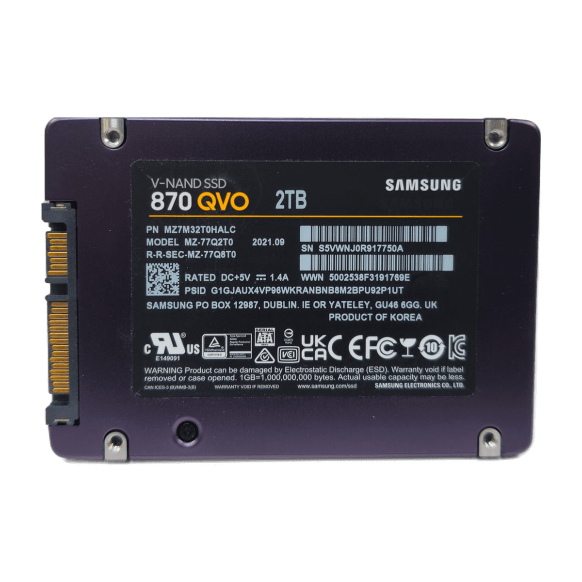 Samsung 870 QVO 2TB 2.5" SATA III SSD (MZ-77Q2T0) — Used, Working — photo 2