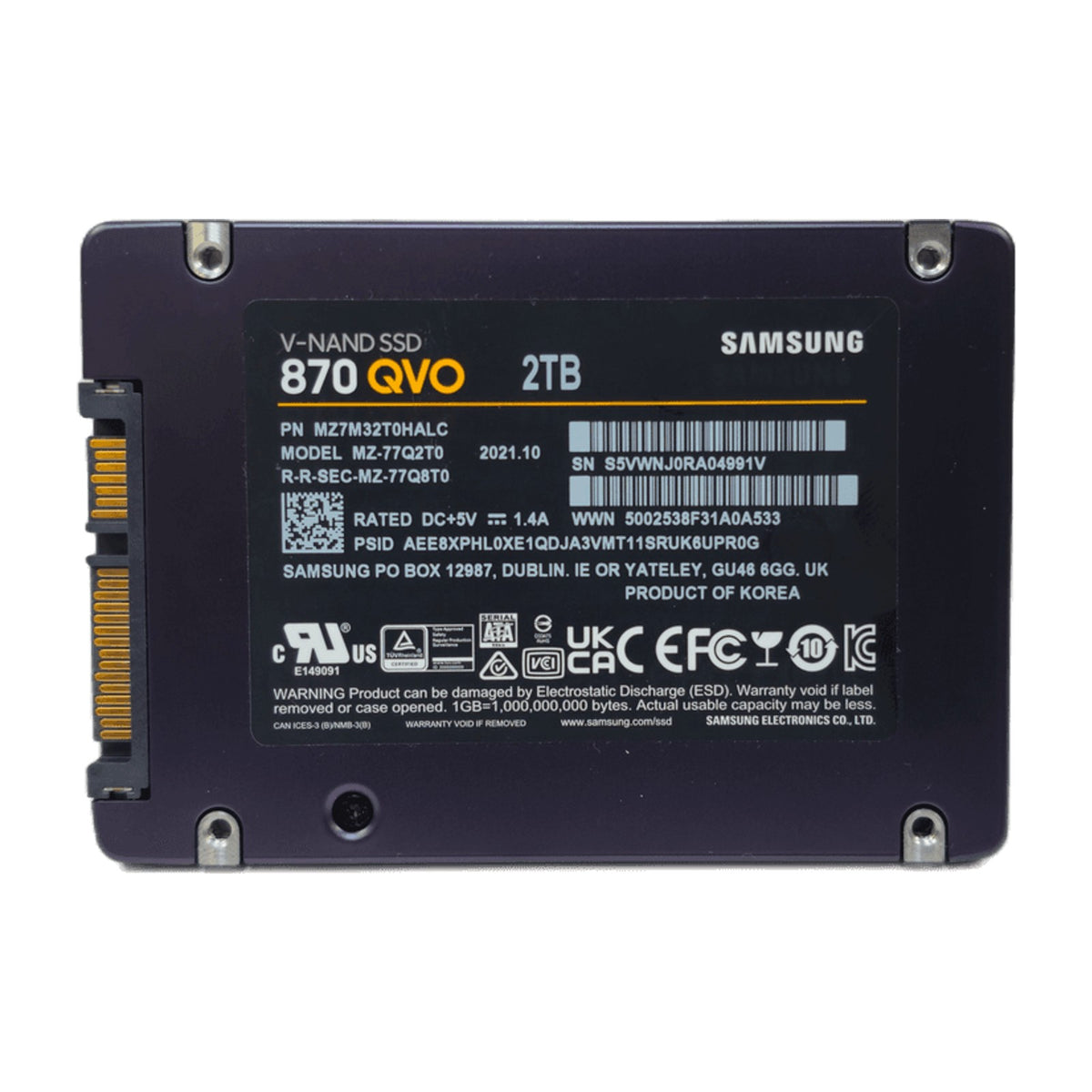 Samsung 870 QVO 2TB 2.5" SATA III SSD (MZ-77Q2T0) — Used, Working — photo 3