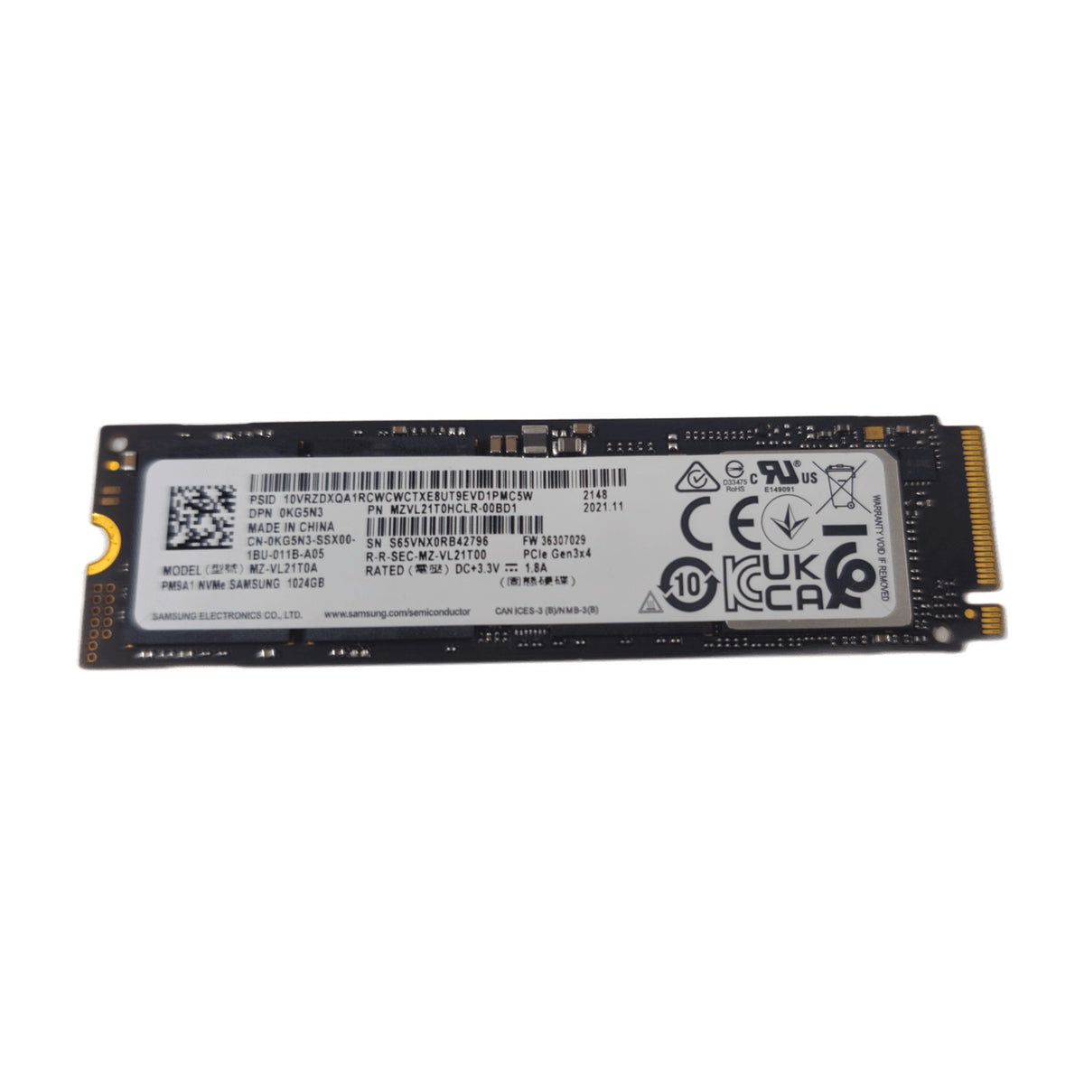 Samsung OEM 1TB NVMe M.2 2280 SSD (PCIe Gen3 x4) — Used, Working — additional unit photo