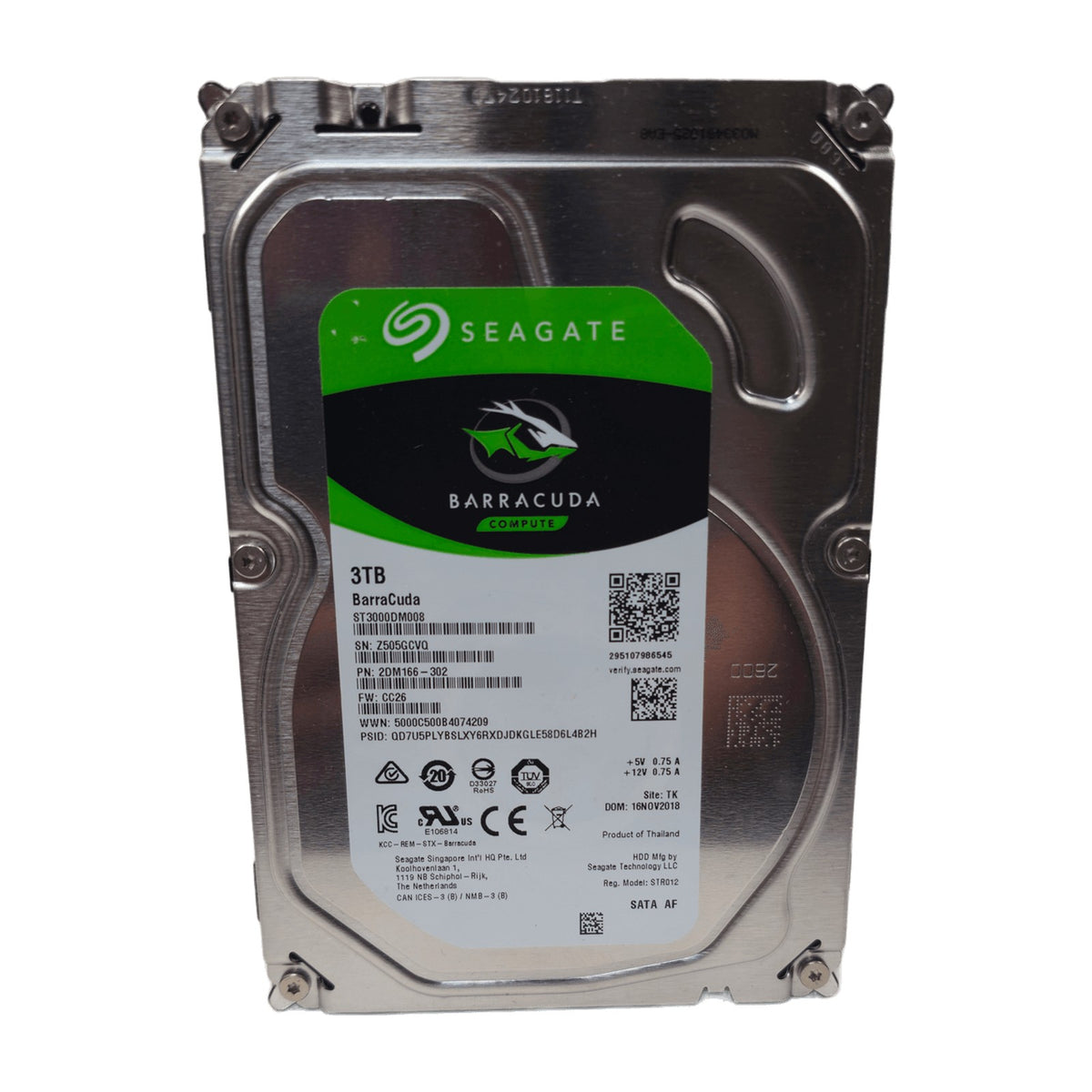 Seagate Barracuda Compute 3TB 3.5" SATA Hard Drive (ST3000DM008) — Used, Working — photo 1