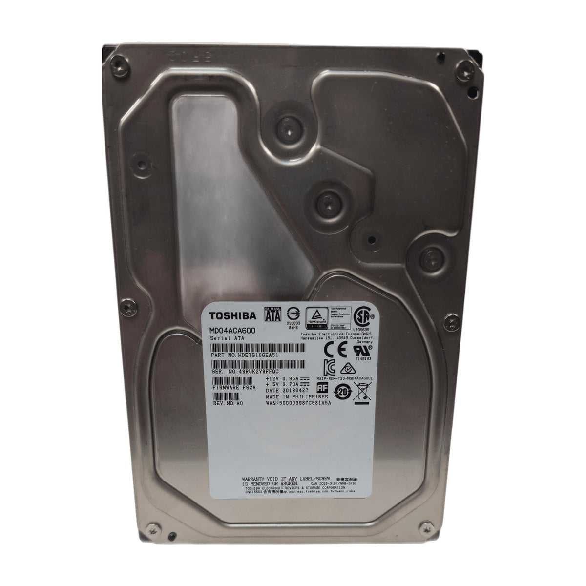Toshiba MD04ACA600 6TB 3.5" SATA Enterprise Hard Drive — Used, Working — photo 1