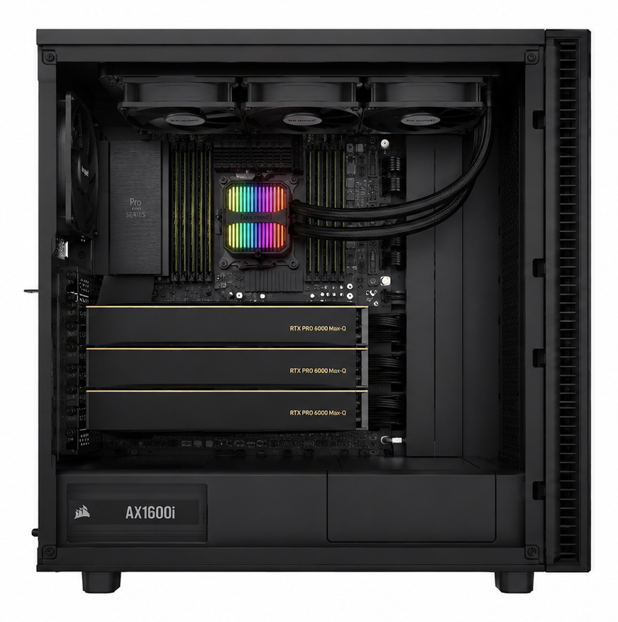 Custom | AMD Threadripper Pro 9995WX | 3× NVIDIA RTX Pro 6000 Max-Q | Workstation