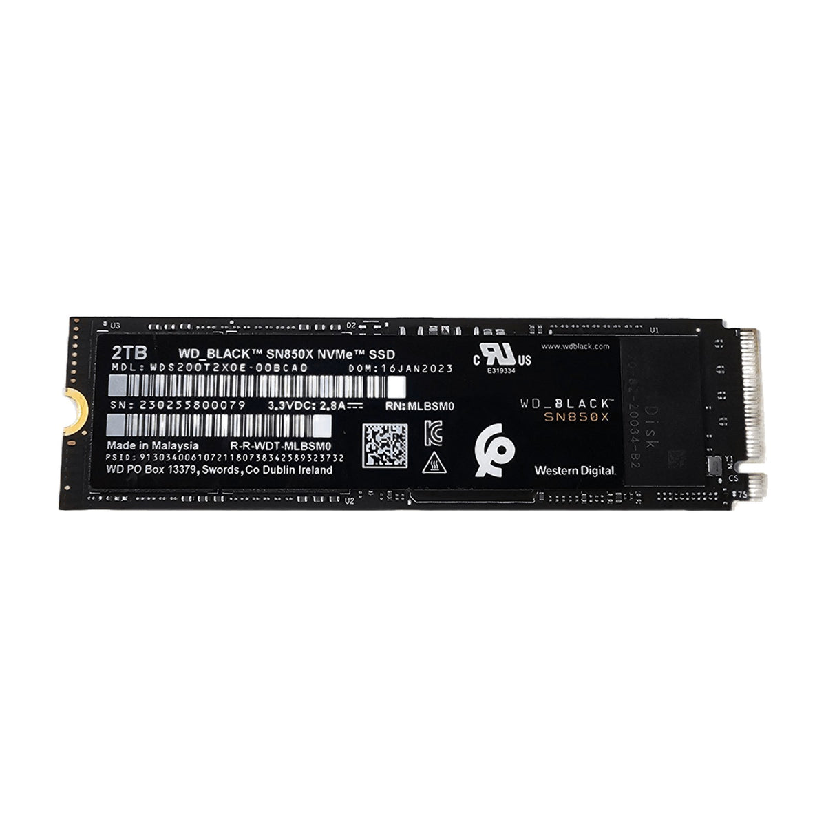 WD Black SN850X 2TB NVMe M.2 2280 SSD (WDS200T2X0E, PCIe Gen4) — Used, Working — photo 1